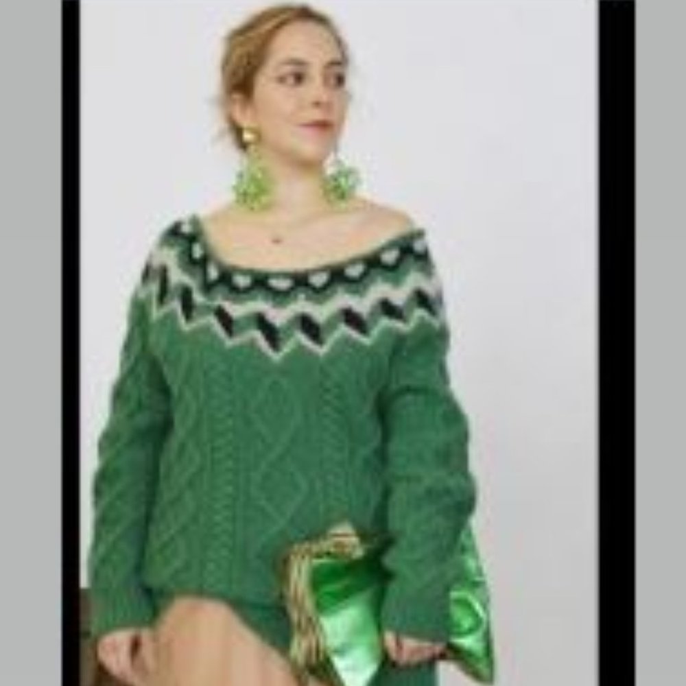 J. Crew Collection Wide Neck Fair Isle Sweater - Picture 4 of 9